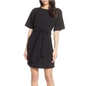 Chelsea28 Tie Front Short Sleeve Dress in Black